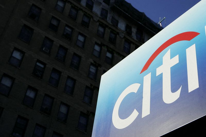 FILE PHOTO: A Citibank sign is seen outside of a
