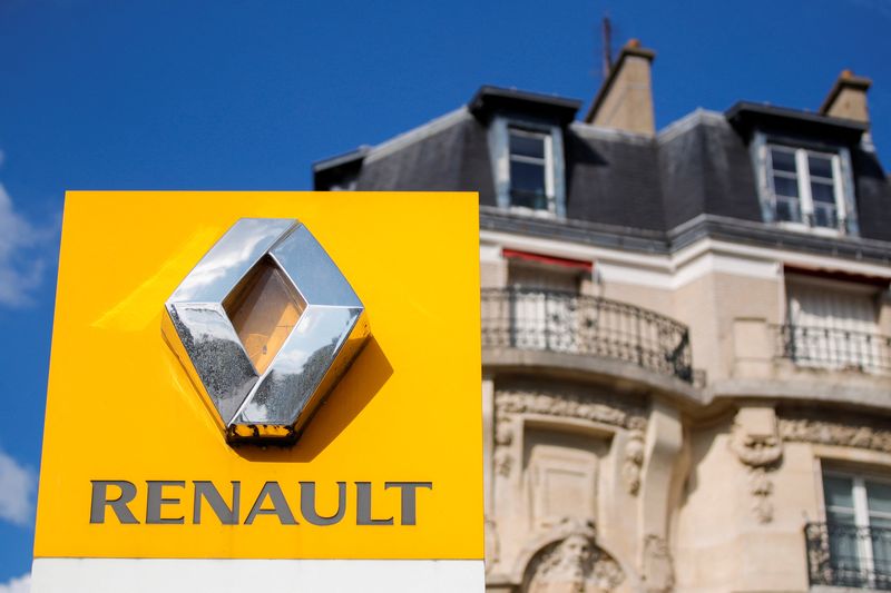 FILE PHOTO: A logo of Renault carmaker is seen in