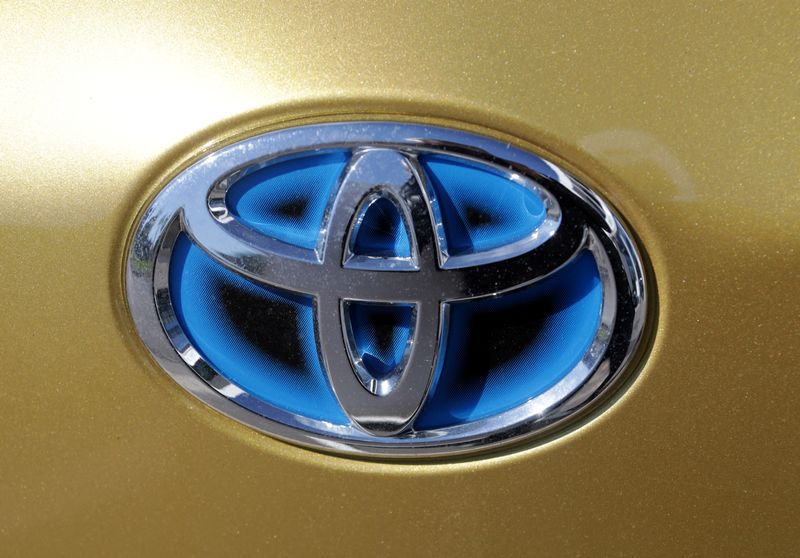 FILE PHOTO: The logo of automaker Toyota is seen on