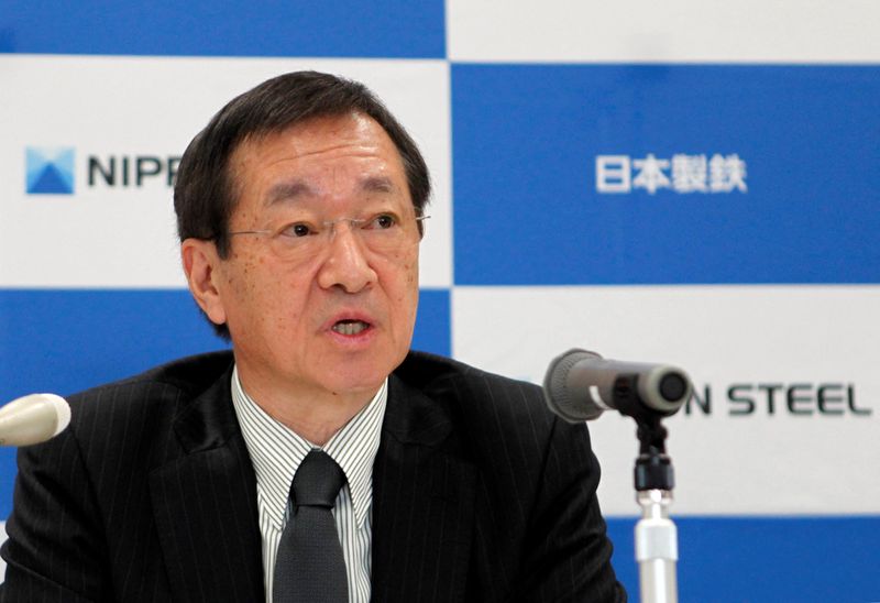 Nippon Steel Corp. next president Eiji Hashimoto speaks during a
