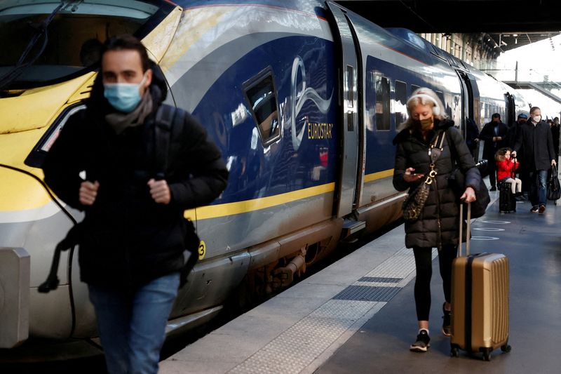 FILE PHOTO: First Eurostar London-Paris arrives at Gare du Nord