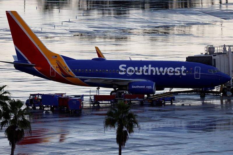 FILE PHOTO: A Southwest Airlines jet sits at a gate