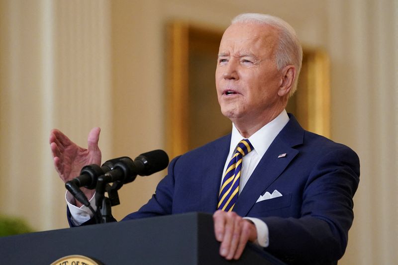 U.S. President Joe Biden holds a formal news conference at