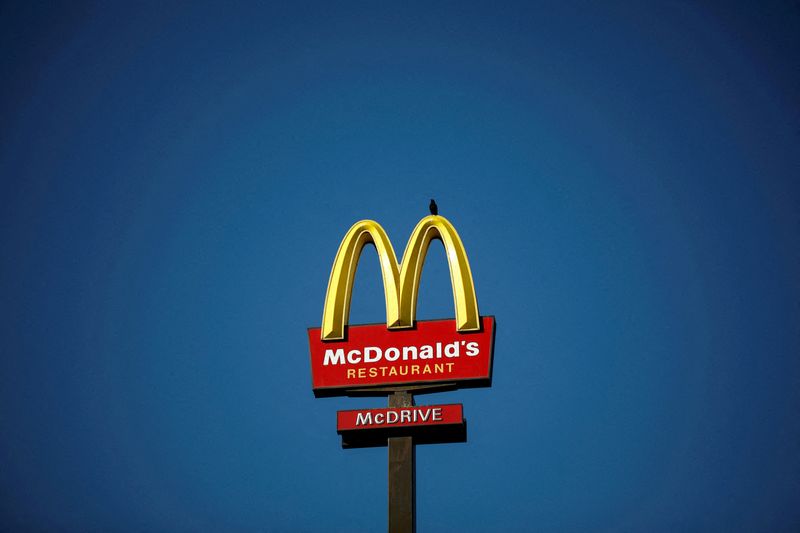 FILE PHOTO: The McDonald’s company logo stands on a sign