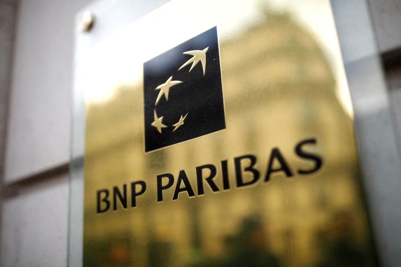 FILE PHOTO: The BNP Paribas logo is seen at a