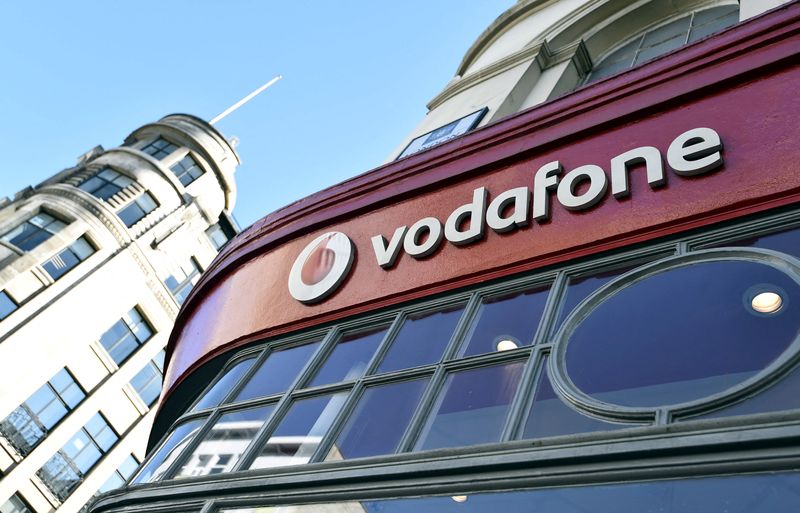 FILE PHOTO: Branding for Vodafone is seen on the exterior