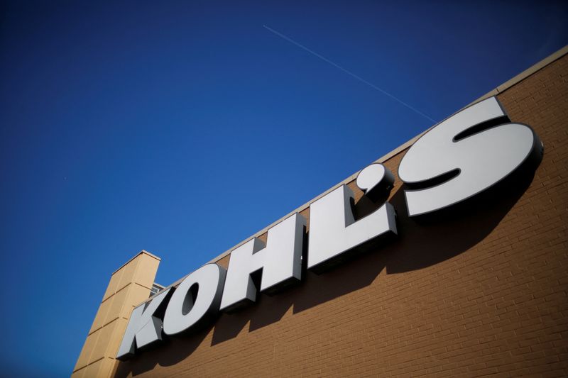 A sign marks a Kohl’s store in Medford