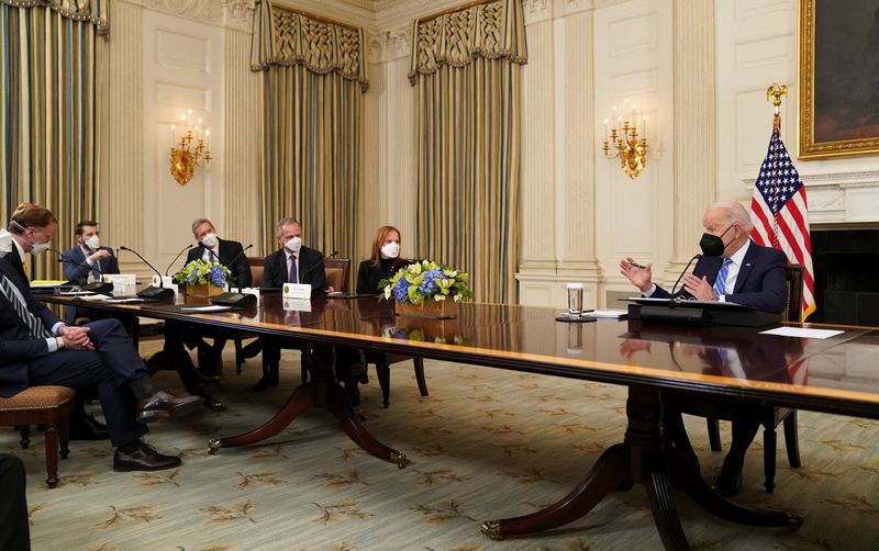 President Biden holds meeting with private sector CEOs at the