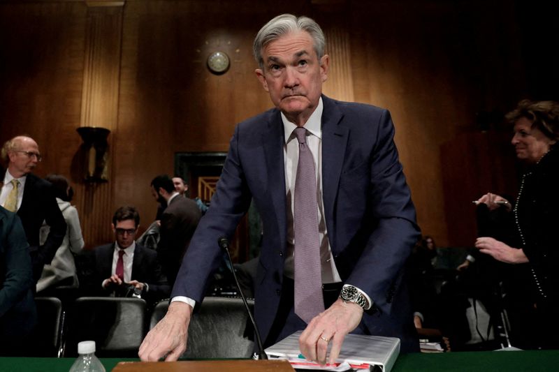 FILE PHOTO: Federal Reserve Chairman Jerome Powell testifies on Capitol