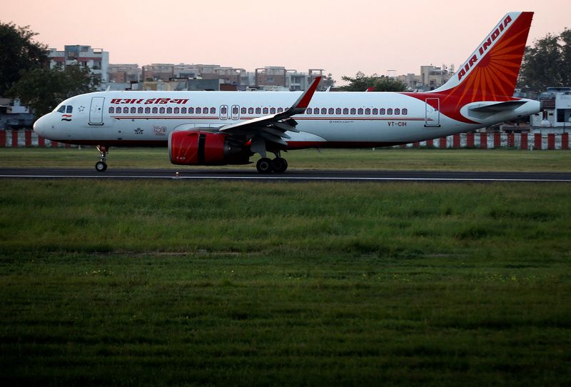An Air India Airbus A320neo passenger plane moves on the