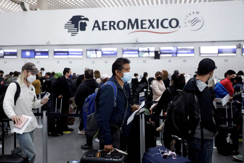 FILE PHOTO: Aeromexico desk in Mexico City airport