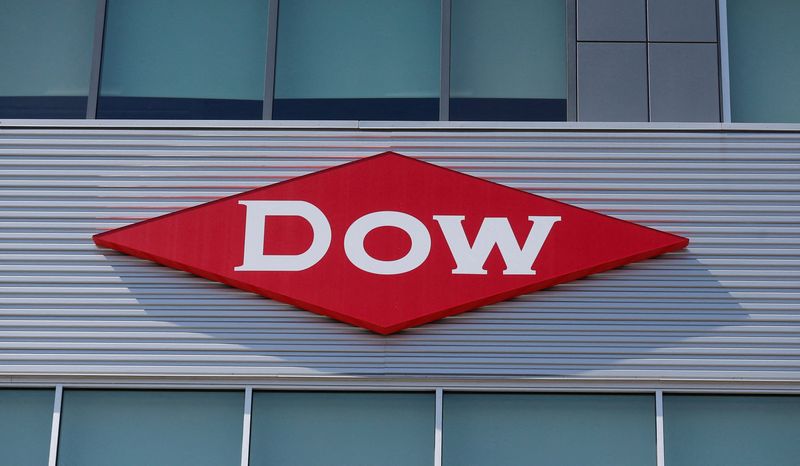 FILE PHOTO: The Dow logo is seen on a building