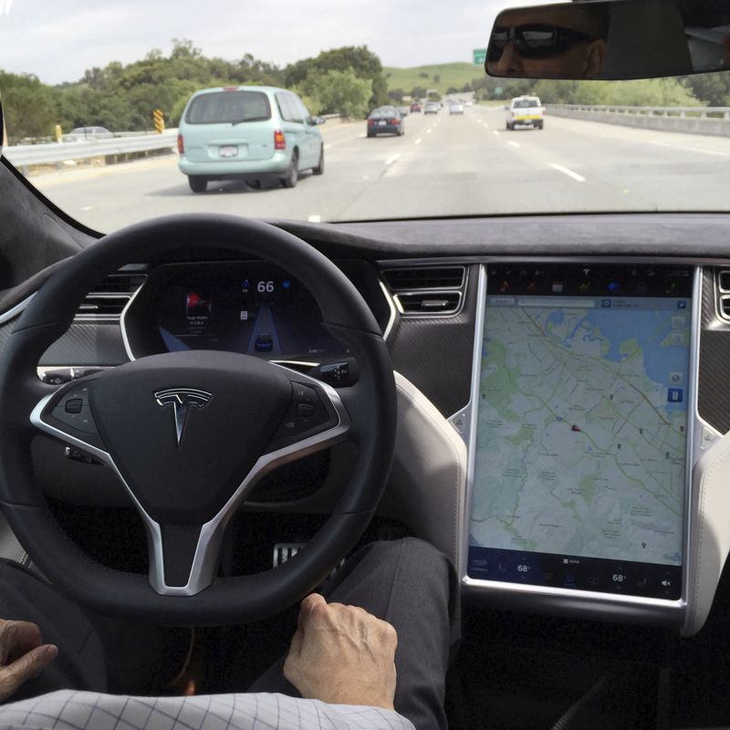 FILE PHOTO: The interior of a Tesla Model S is