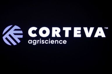 The logo for Corteva Agriscience, a former division of DowDuPont,