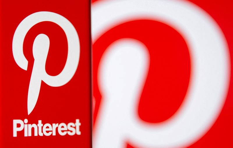 FILE PHOTO: Pinterest logo is seen on smartphone in this