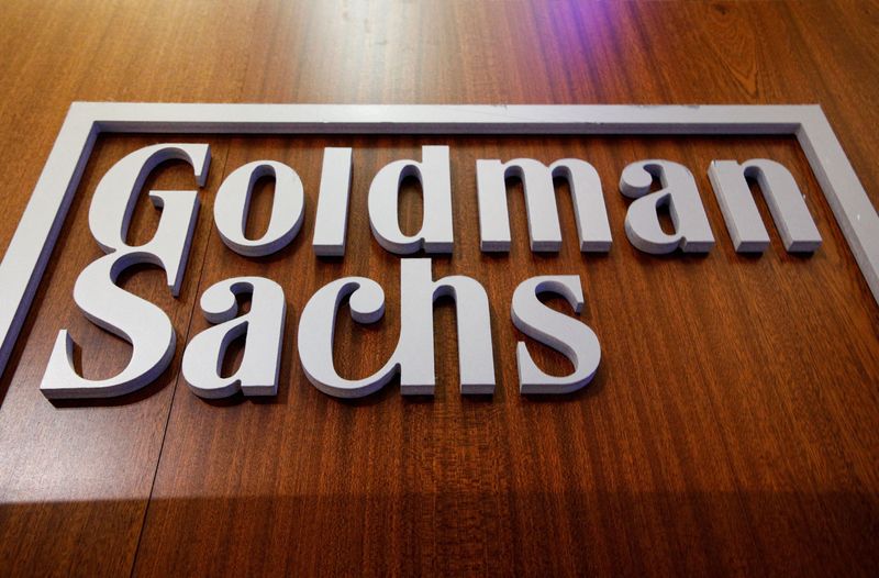 FILE PHOTO: The Goldman Sachs company logo is on the