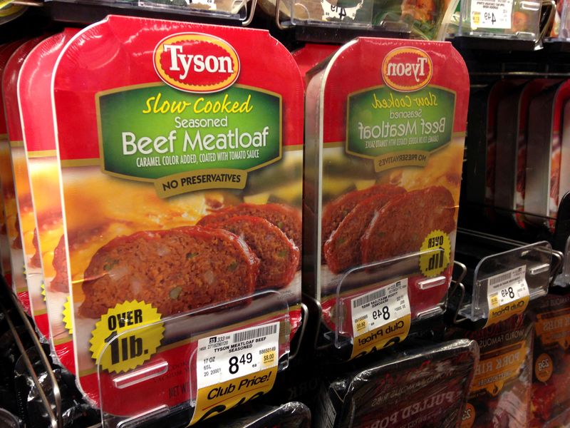 FILE PHOTO: Packages of Tyson food beef meat loaf are