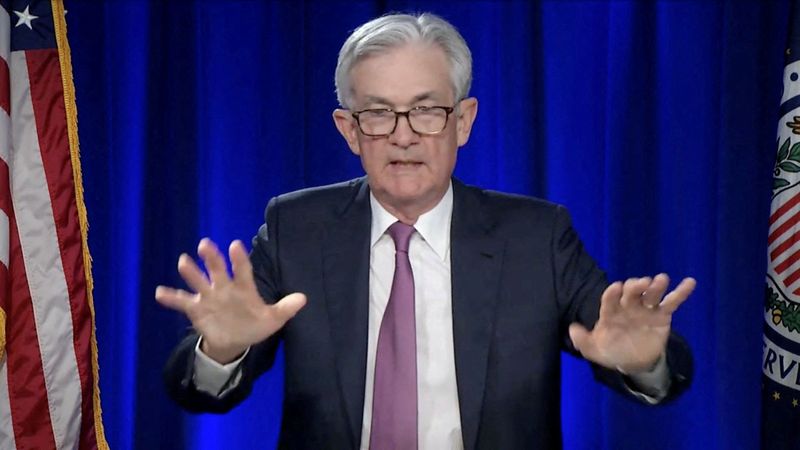 FILE PHOTO: U.S. Federal Reserve Chairman Jerome Powell addresses an