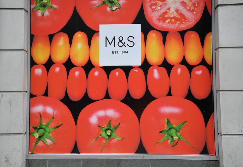 FILE PHOTO: A Marks and Spencer logo is seen on