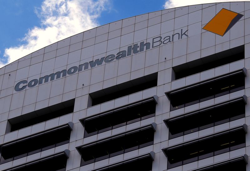 FILE PHOTO: The logo for the Commonwealth Bank of Australia