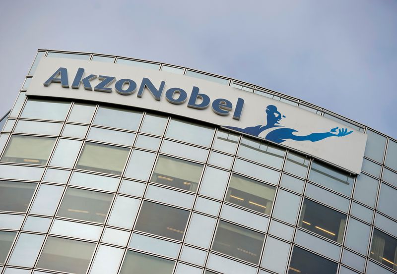 FILE PHOTO: AkzoNobel’s logo is seen in Amsterdam