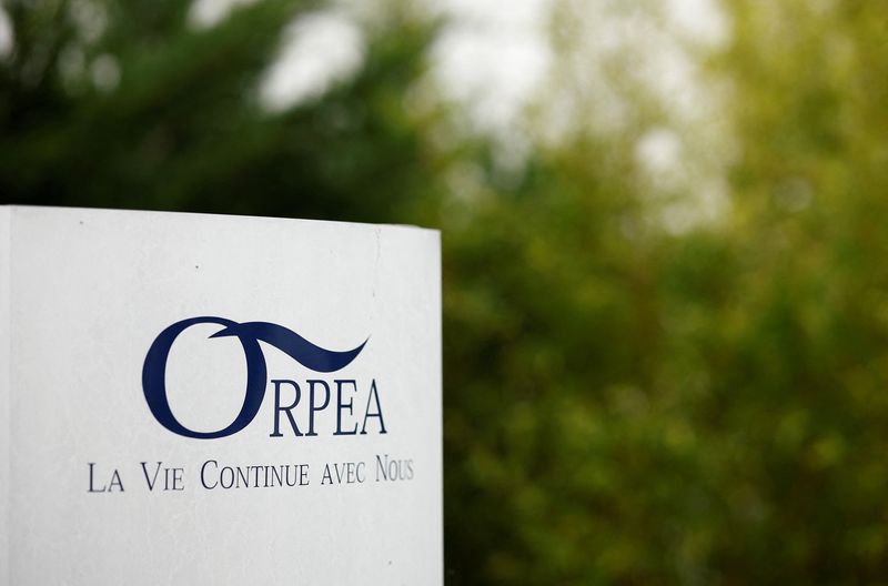 FILE PHOTO: Logo of French care homes company Orpea in