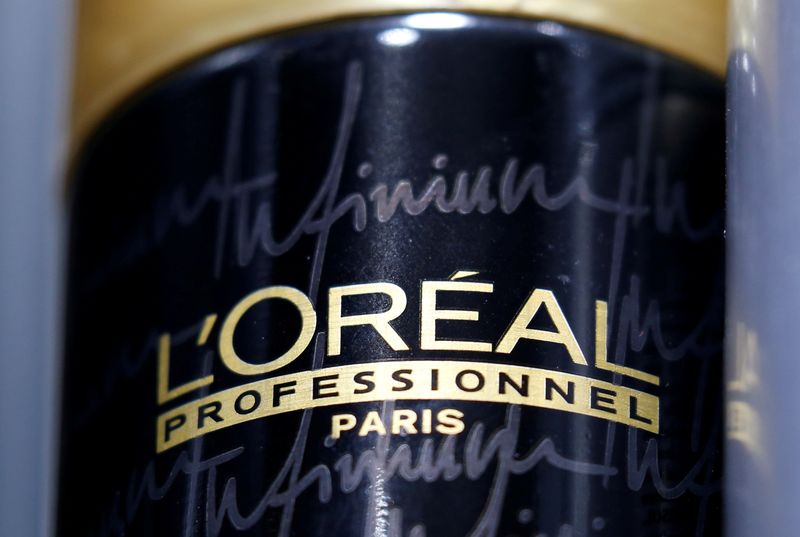 FILE PHOTO: The logo of French cosmetics group L’Oreal is