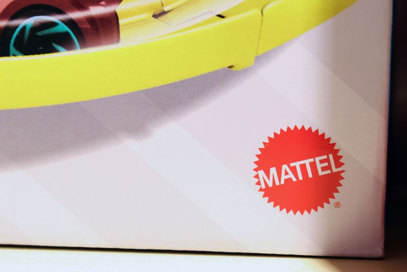 The Mattel logo is seen on a toy for sale