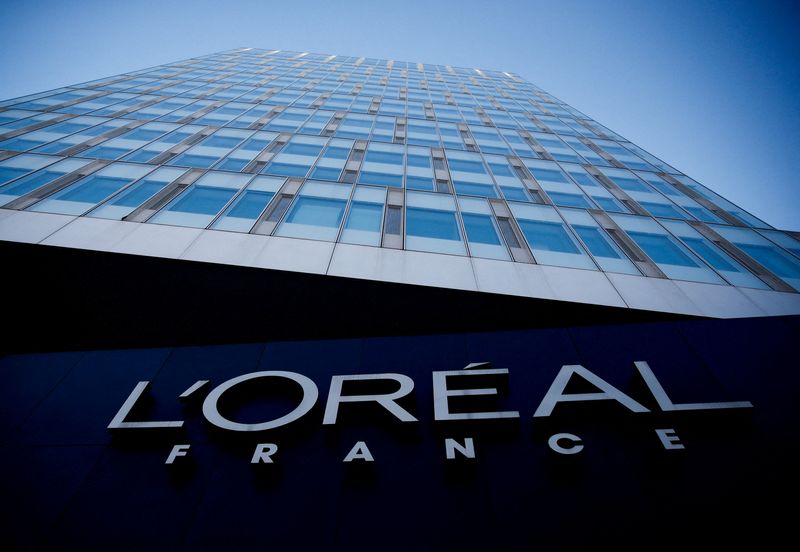 FILE PHOTO: The logo of French cosmetics group L’Oreal in