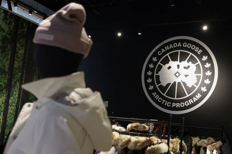 FILE PHOTO – The logo of Canada Goose is seen