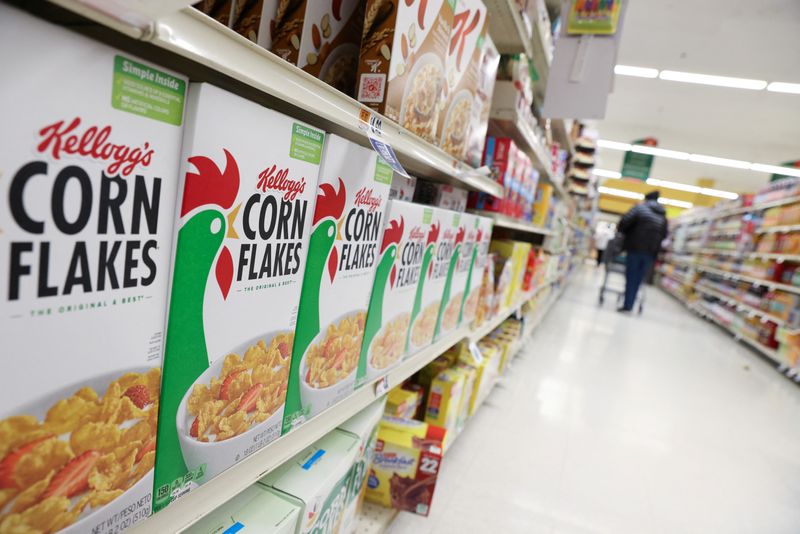 FILE PHOTO- Kellogg’s Corn Flakes, owned by Kellogg Company, are