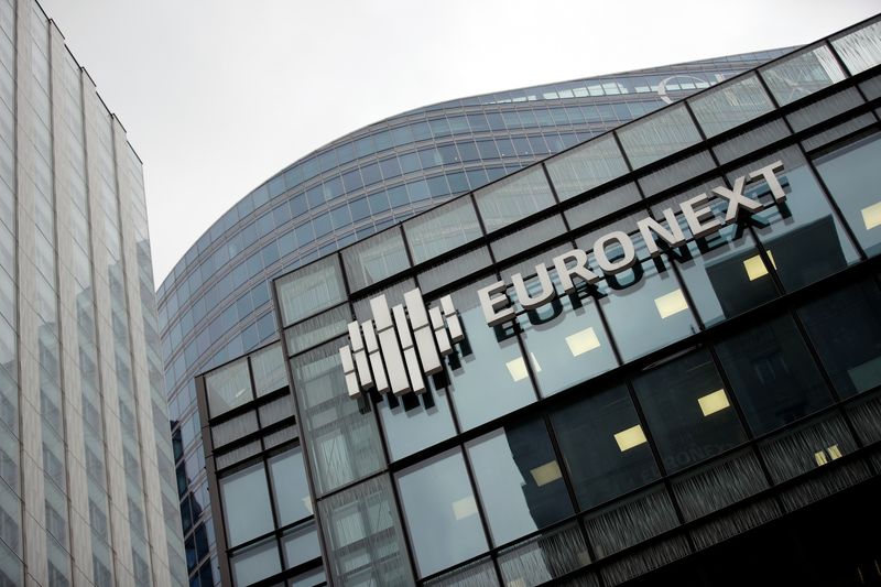 FILE PHOTO – The Euronext logo is seen at the
