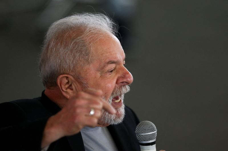 FILE PHOTO: Brazil’s former President Lula speaks at Sindicato dos