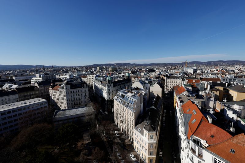 General view of the city center in Vienna