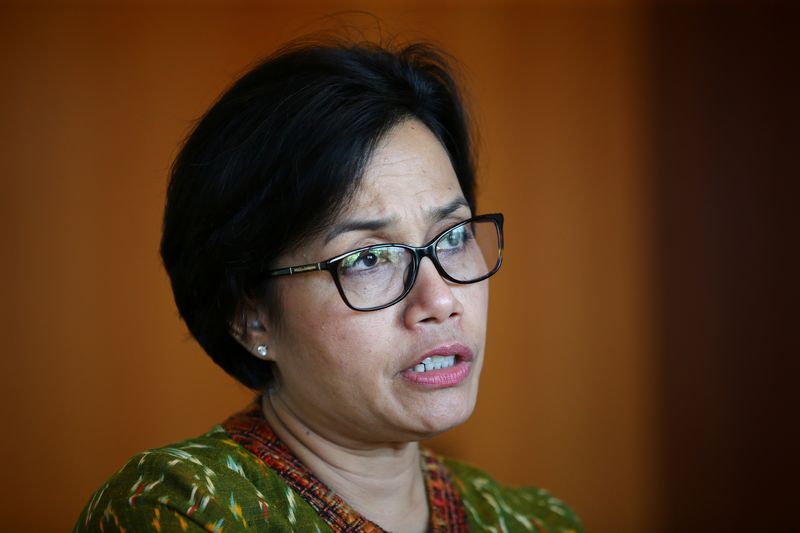 Indonesian Finance Minister Sri Mulyani Indrawati during an interview with