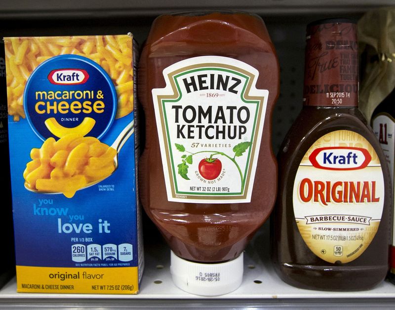 FILE PHOTO: A Heinz Ketchup bottle sits between a box