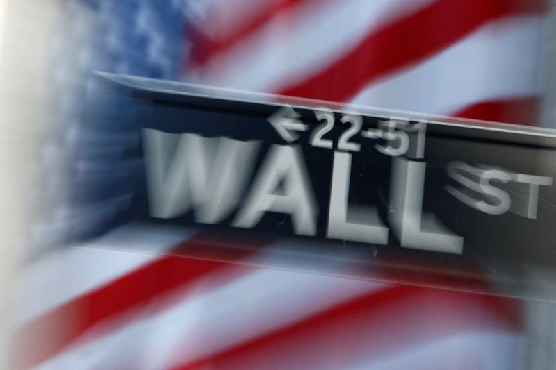 FILE PHOTO: A street sign on Wall Street outside the