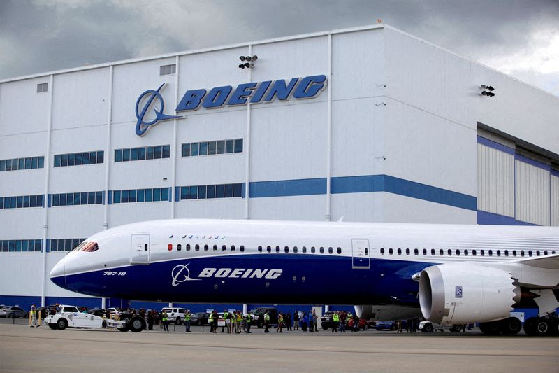 FILE PHOTO: A Boeing 787-10 Dreamliner taxis past the Final