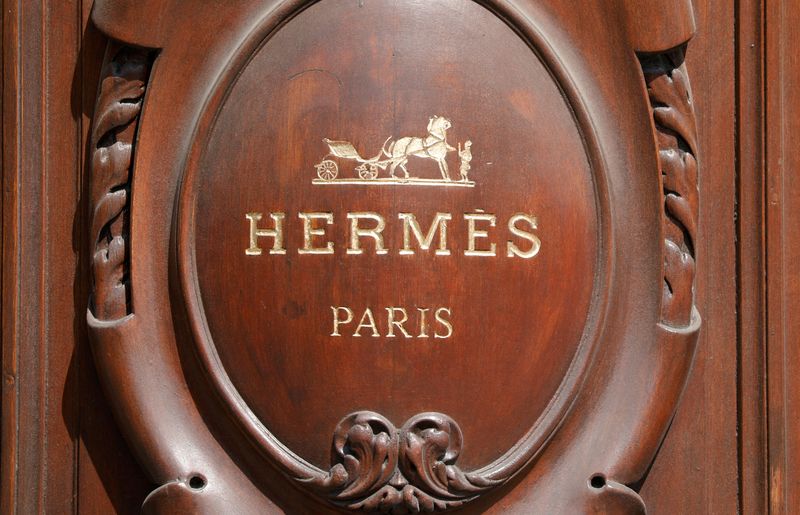 FILE PHOTO: FILE PHOTO: Hermes logo is seen in Paris