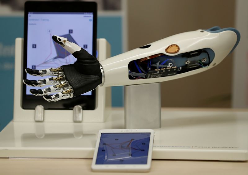 FILE PHOTO – A bebionic hand is seen during the