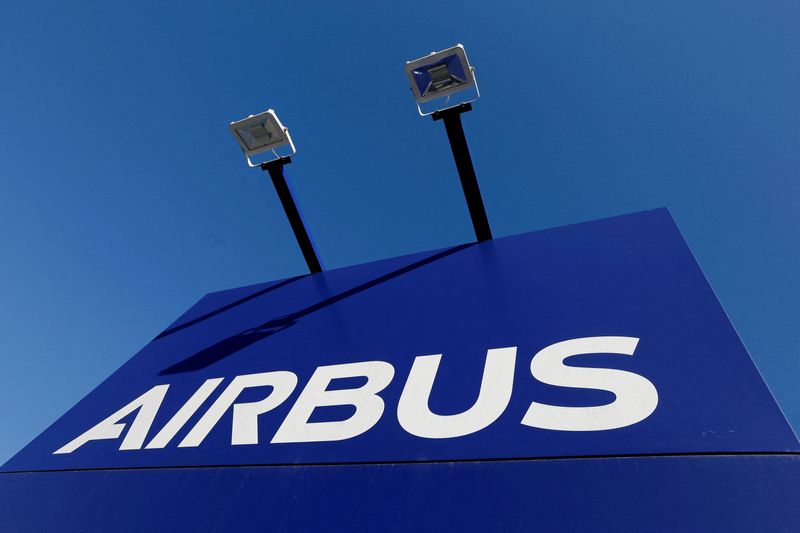 FILE PHOTO: The Airbus logo pictured at the company’s headquarters