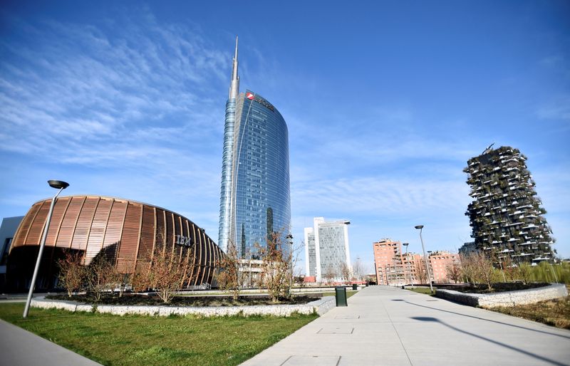 FILE PHOTO: A general view of UniCredit Tower and the