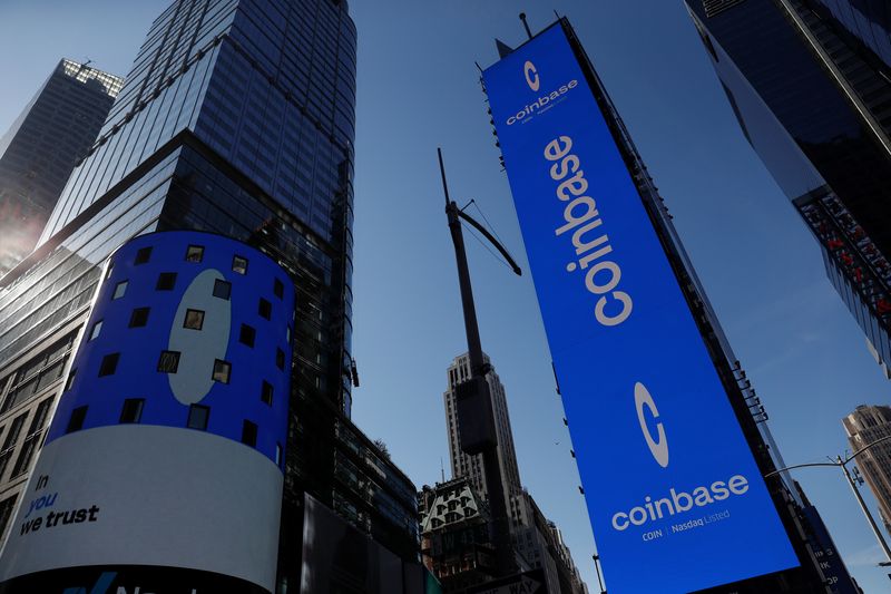 The logo for Coinbase Global Inc is displayed on the