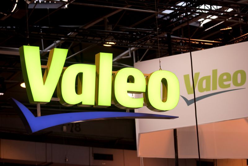 The logo of Valeo is pictured during the Viva Tech