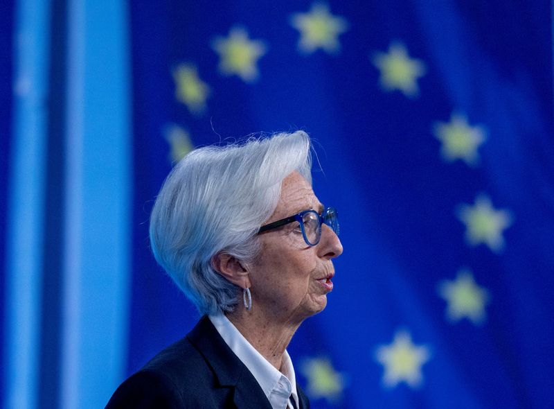 President of European Central Bank, Christine Lagarde, speaks during a