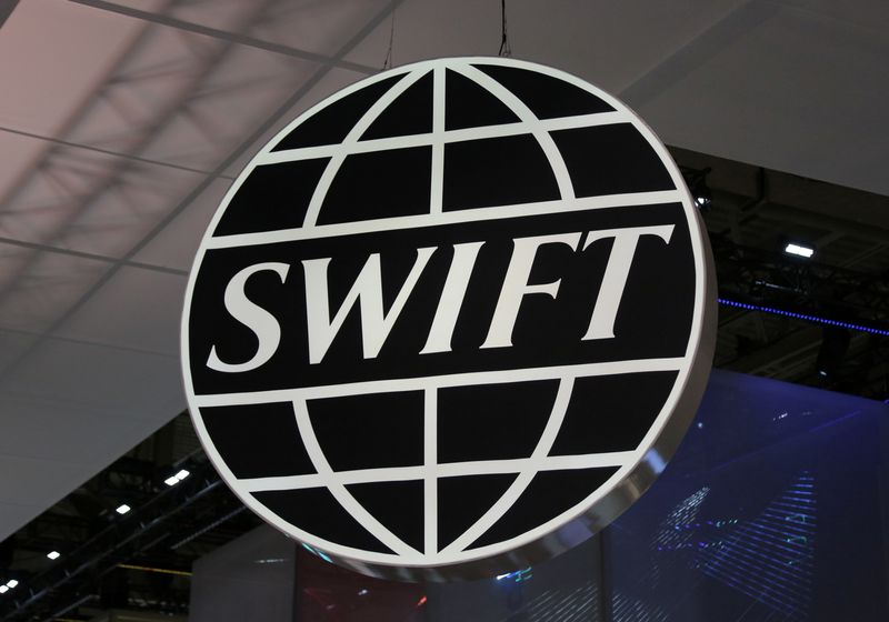 The logo of global secure financial messaging services cooperative SWIFT