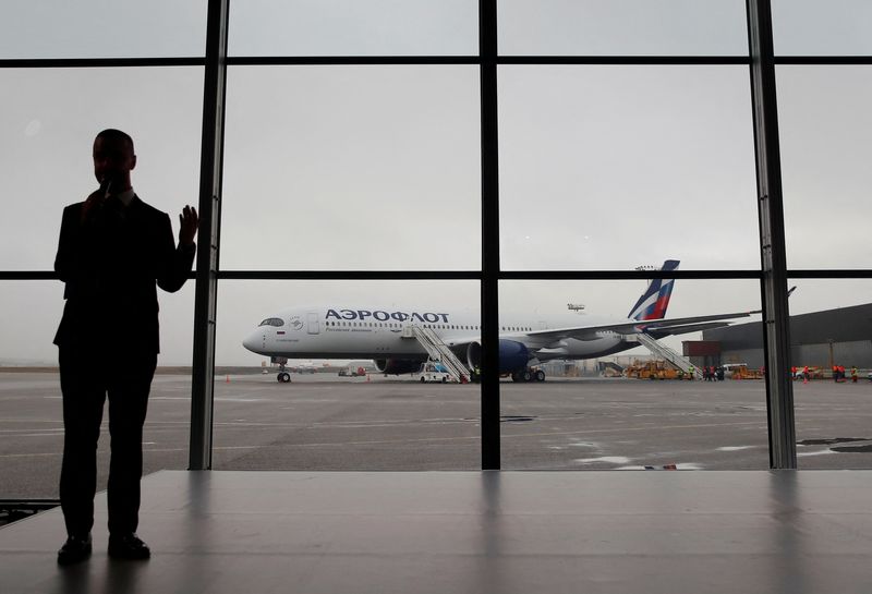 FILE PHOTO: Aeroflot presents its first Airbus A350-900 at Sheremetyevo