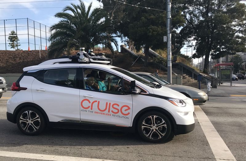 A Cruise self-driving car, which is owned by General Motors
