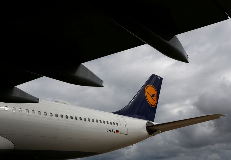 FILE PHOTO: A Lufthansa Airbus A330-300 aircraft is brought into
