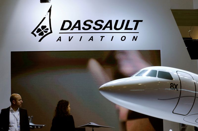 FILE PHOTO: A Dassault Aviation logo is pictured on the